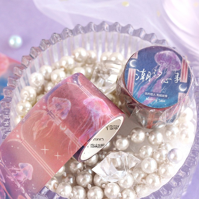 Washi tape phong cảnh bầu trời vintage galaxy cuộn washi sticker trang trí sổ tay bullet journal dụng cụ dán