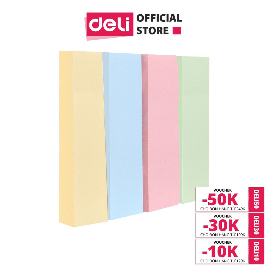 Giấy nhắn Deli, 76×19mm, 4×100 tờ - 1 tệp - EA11002