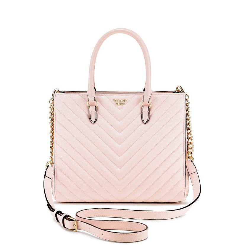 (bill USA 292) Túi vai hồng, có quai xách tay màu hồng siêu xinh, có ngăn nhỏ bên trong KT: 24x20cm - Victoria's Secret