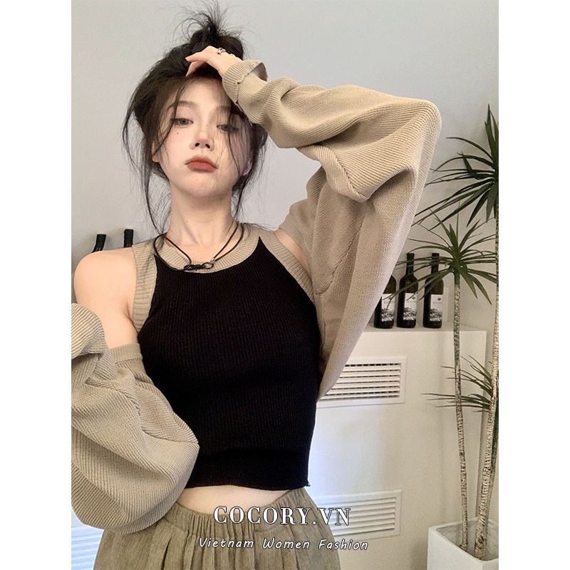 Cocory vn Áo cardigan Dệt Kim Mỏng Phong Cách Hong Kong Cổ Điển Cho Nữ