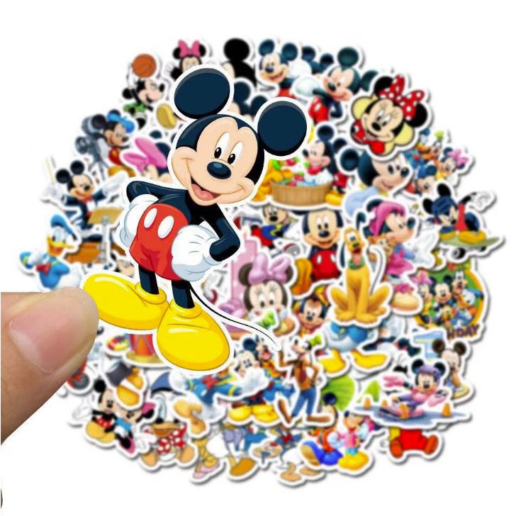 Sticker MICKEY MOUSE nhựa PVC không thấm nước, dán nón bảo hiểm, laptop, điện thoại, Vali, xe,  Cực COOL#26
