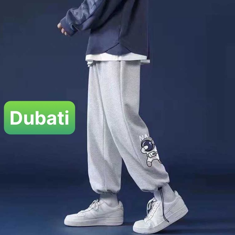 QUẦN JOGGER NAM NỮ UNISEX CHẤT NỈ DÀY DA CÁ ỐNG SUÔNG RỘNG IN HÌNH NASA RÚT DÂY PHONG CÁCH CAO CẤP -DUABTI FASHION