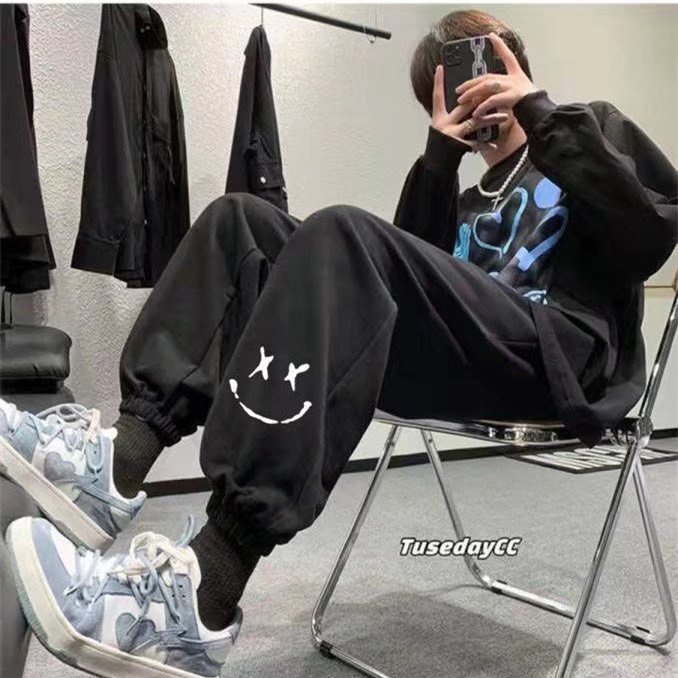 【S-3XL】Quần Jogger Thể Thao Dáng Rộng In Hình Cá Sấu Thời Thượng Hợp Xu Hướng Cho Nam