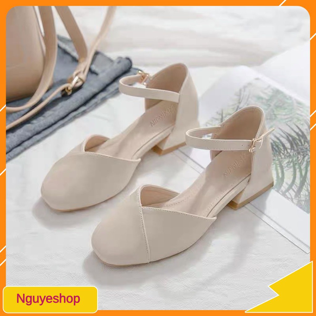 (ORDER) Giày cao gót mũi tròn vingage da mềm 4cm BIG SIZE 33-42