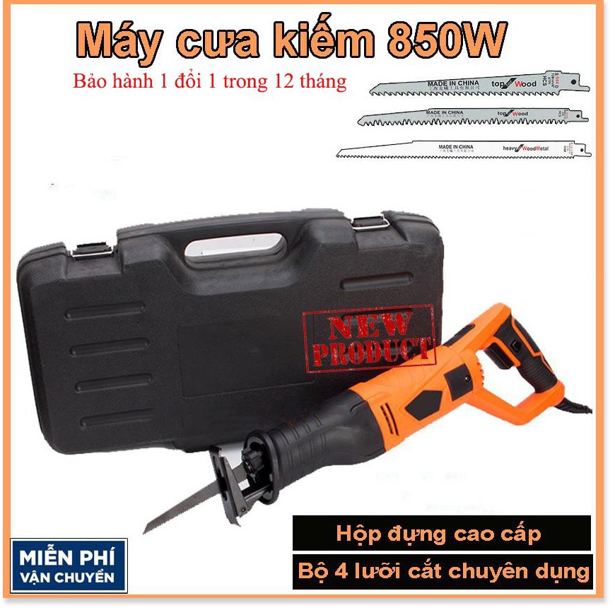 ⭐Máy cưa kiếm điện cầm tay công suất lớn OEM 850W cưa tất cả các kim loại, gỗ, đá, đá...tặng kèm hộp, thiết kế chắc chắn