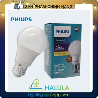 [Philips] Bóng đèn LED tròn bulb Essential 7W E27 ánh sáng Vàng 3000K - Trắng 6500K Tiết kiện điện