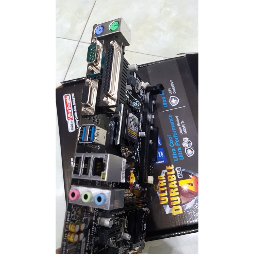 Main Gigabyte H81M-DS2 V3.0 (socket 1150, DDR3, LPT/COM/VGA) renew, full box - Bảo hành 36 tháng