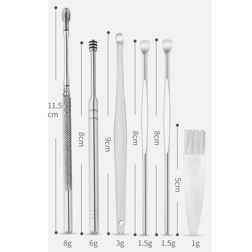 SmileFairyCC【COD &amp; Hàng Có Sẵn】Set 6 Dụng Cụ Móc Tai Vệ Sinh Tai Tiện Lợi