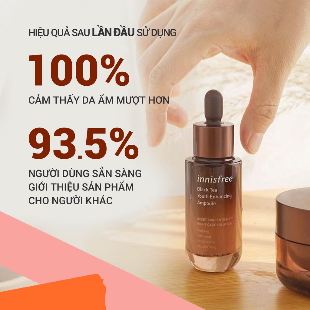 (Thêm 2 vào giỏ hàng) Bộ sản phẩm chống lão hóa trà đen Innisfree Black Tea Youth Enhancing Ampoule Set