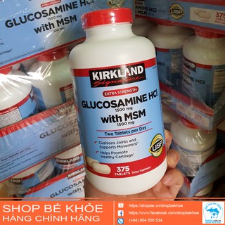 Viên uống glucosamin hcl 1500mg with msm 1500mg glucosamine kirkland 375 viên