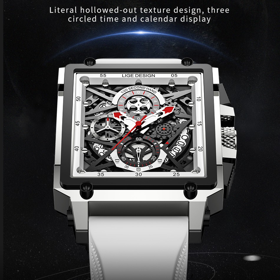 Đồng hồ đeo tay bộ máy thạch anh dây đeo bằng silicon thời trang cá tính cho nam