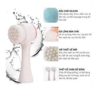 Cọ Rửa Mặt 2 Đầu Mát Xa Cực Êm Ái