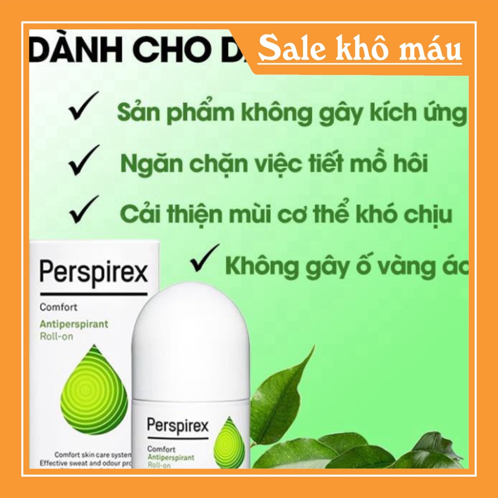 Lăn khử mùi Perspirex Antiperspirant Roll-On hỗ trợ đặc trị mùi hiệu quả 20ml