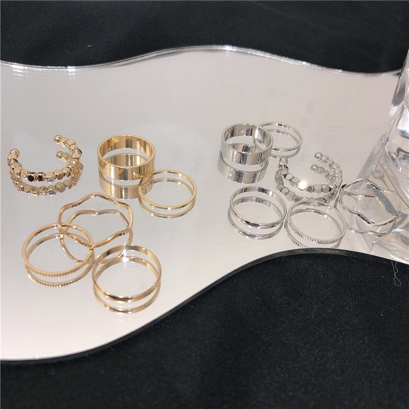 Set 6 Nhẫn Kim Loại Thời Trang Hàn Quốc Cá Tính Cho Nữ