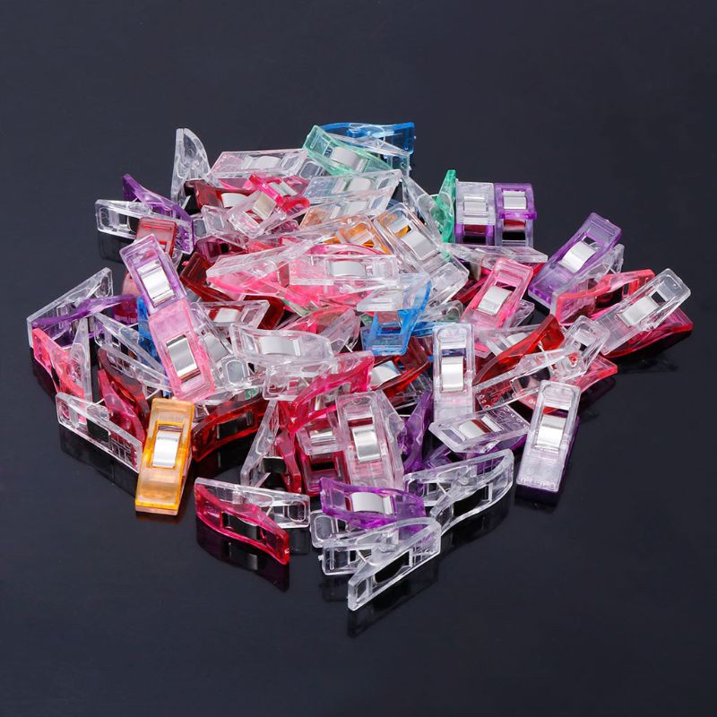 HO 60pcs/pack Plastic Wonder Clips Clamps For Crafts Quilting Sewing Accessories Knitting Crochet Tool