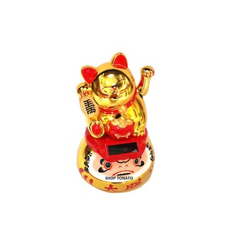 MÈO THẦN TÀI, MÈO MAY MẮN MANEKI NEKO 23031-4 NĂNG LƯỢNG MẶT TRỜI CAO 16CM