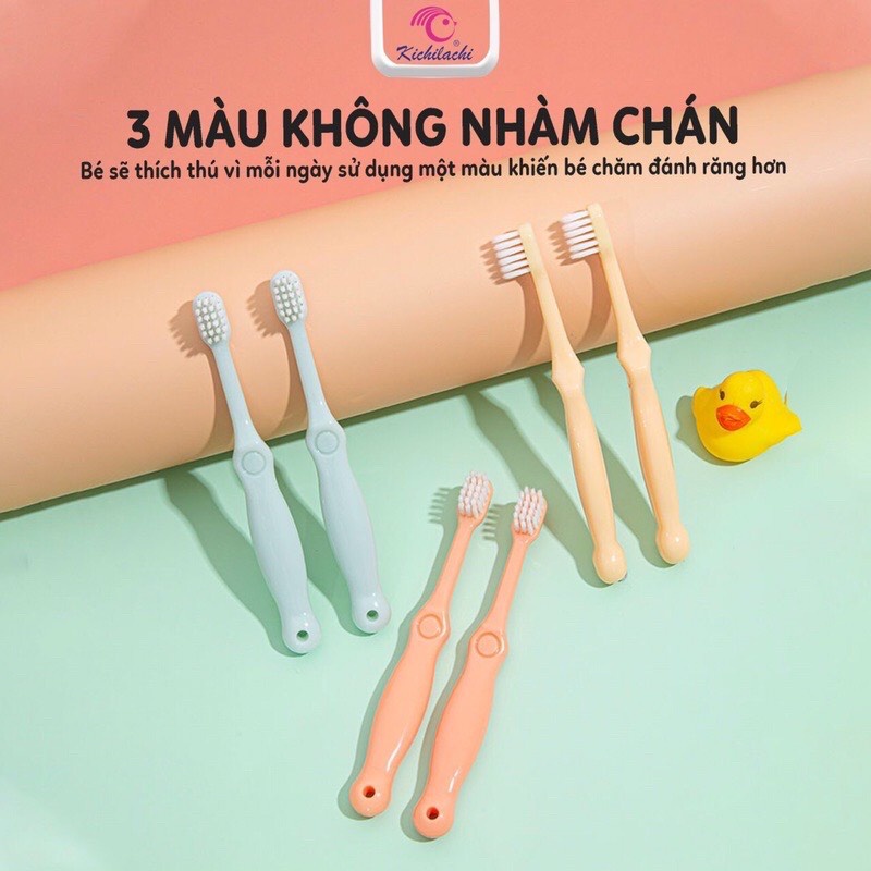 Hộp 3 bàn chải Kichilachi  cho bé - bàn chải đánh răng cho bé yêu