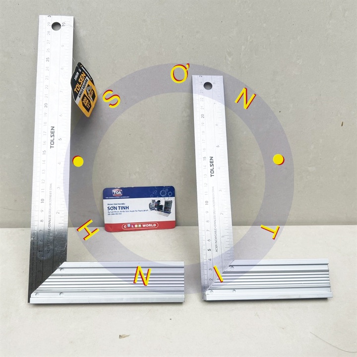 Thước góc nhôm 250 300mm công nghiệp tolsen 35038 35039