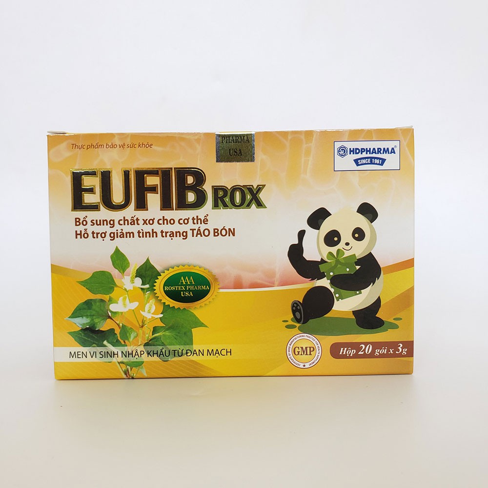 Siro Men vi sinh EUFIB ROX Bổ xung chất xơ cho cơ thể, giảm tình trạng táo bón hộp 20 ống