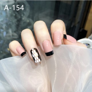 Bộ 24 móng tay giả trơn dài đẹp thiết kế hoạ tiết 3D na154