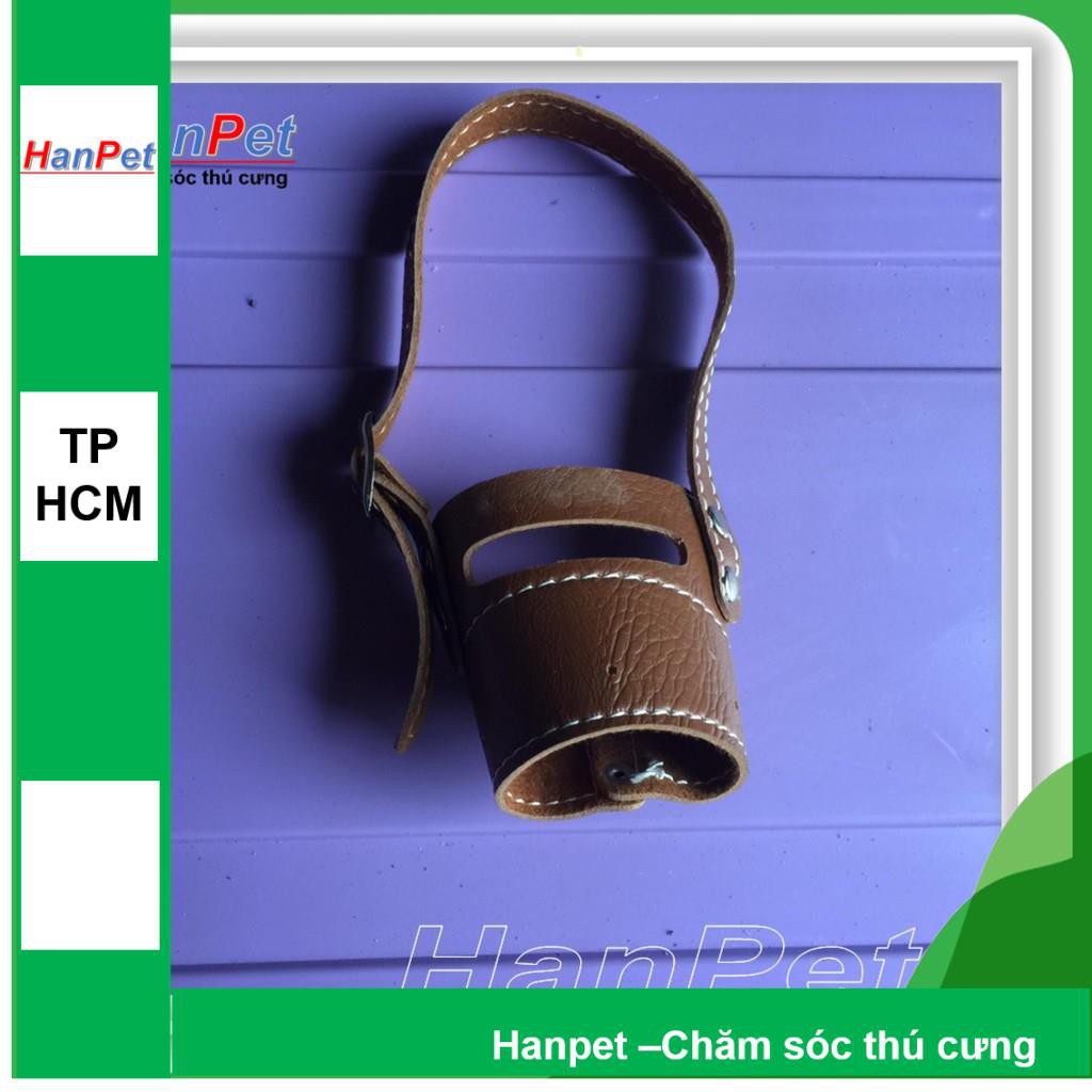 Hanpet.GV- Rọ mõm chó da loại mõm dài chất liệu bằng da PU (3 size tùy thuộc chu vi mõm) hàng Việt Nam chất lượng cao