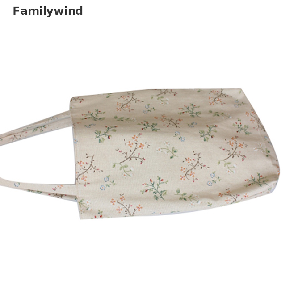 Túi tote đeo vai/ xách tay bằng cotton linen cổ điển cho nữ