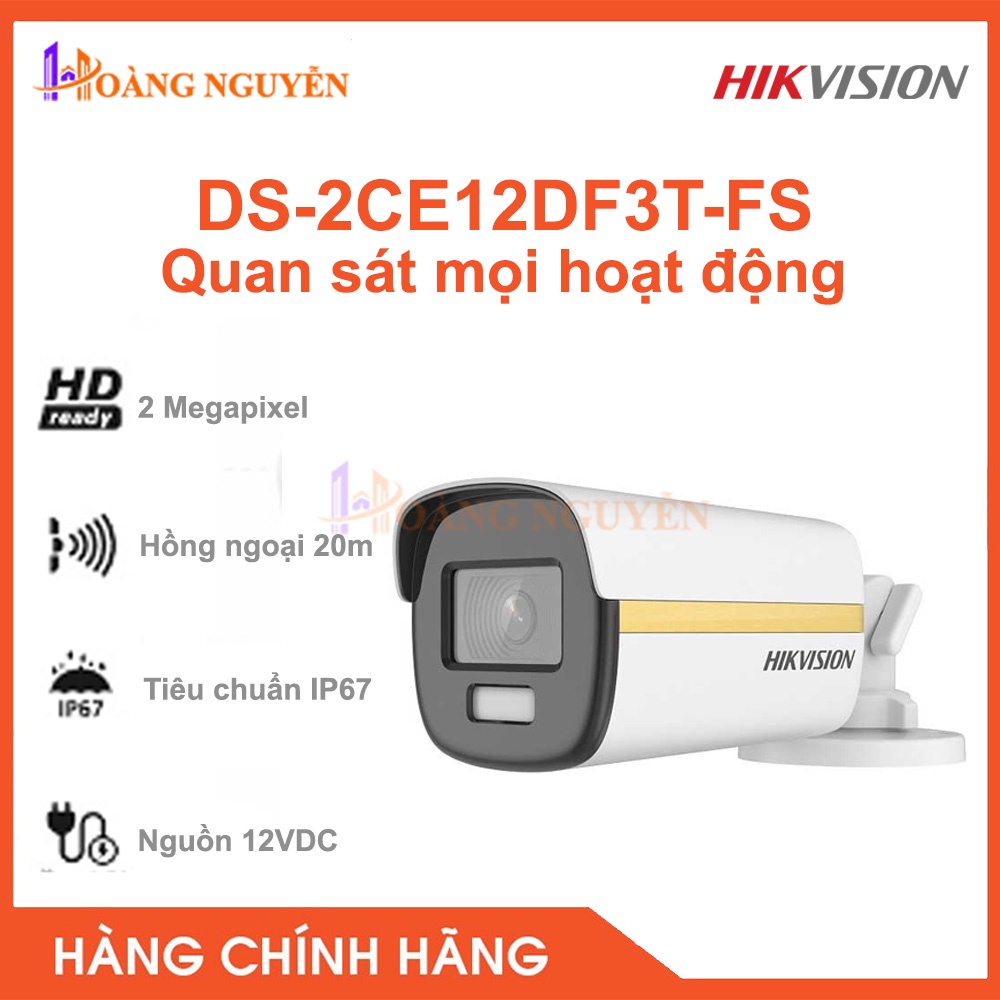 [NHÀ PHÂN PHỐI] Camera 4 in 1 2.0 Megapixel HIKVISION DS-2CE12DF3T-FS - Hàng Chính Hãng