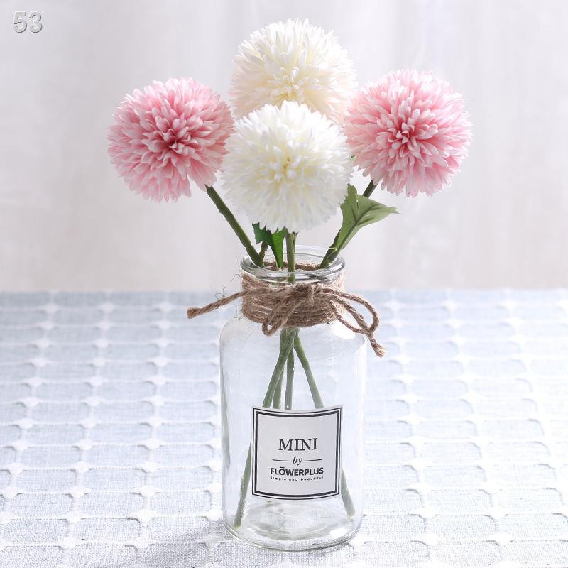 ins Bắc Âu hoa nhân tạo nhỏ tươi mô phỏng trang trí phòng khách bình thủy tinh bàn lụaV
