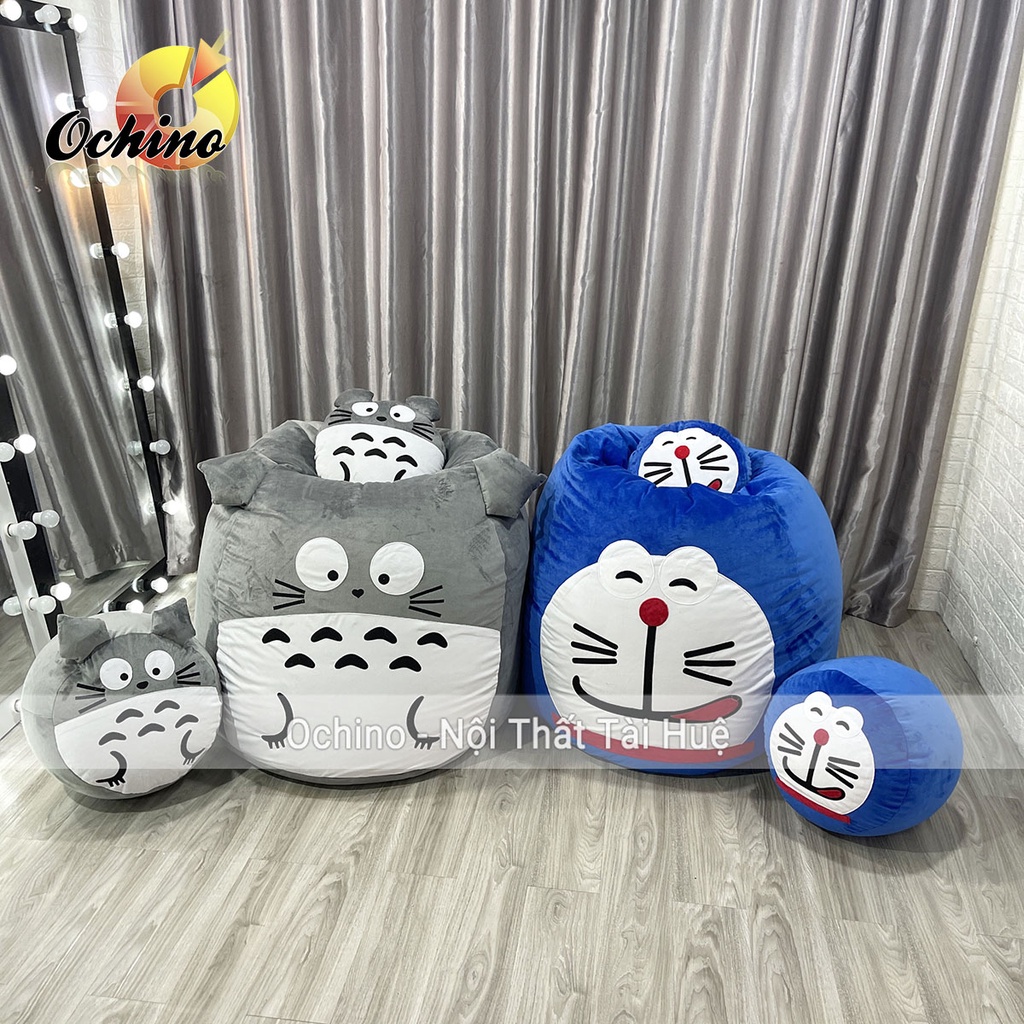 Ghế Lười Đậu, Ghế Hạt xốp Hình Thú Ngộ Nghĩnh (combo 3 món Đủ Lõi xốp)