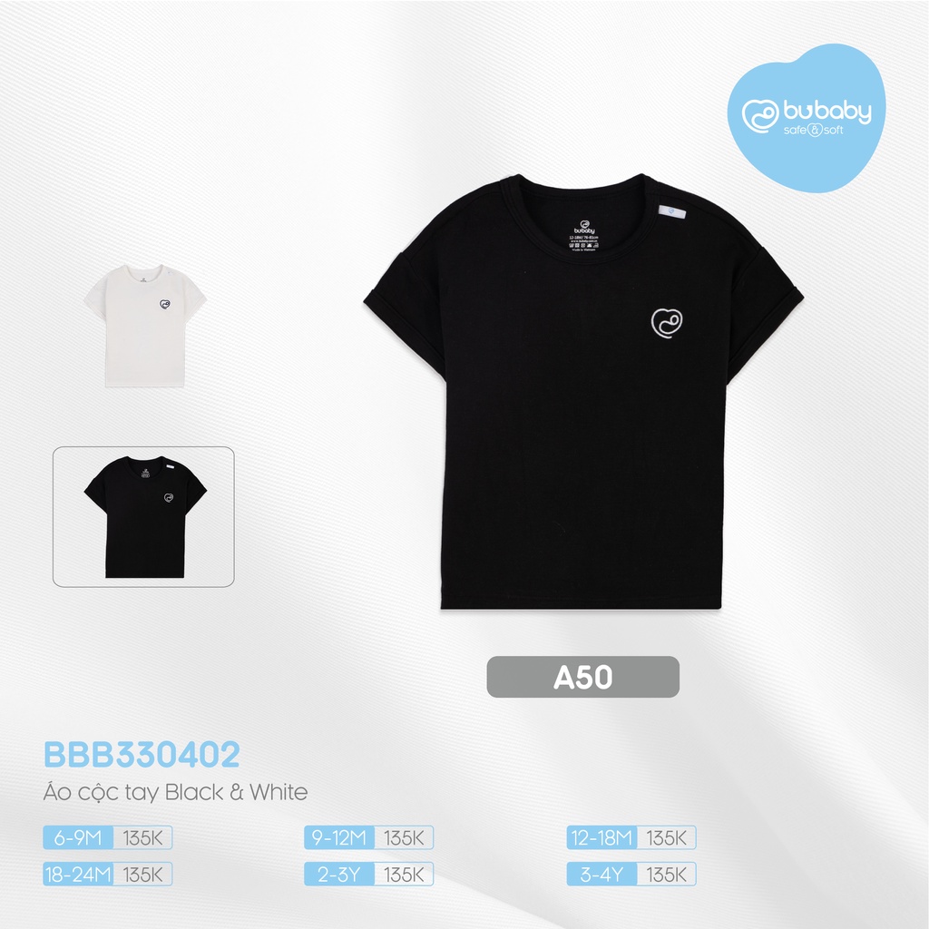 Áo cộc tay trắng đen basic cho bé