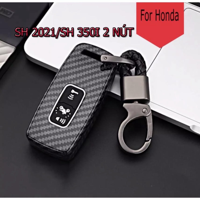 Bọc Chìa Khóa Smartkey SH 350i và SH 2021 ( 2 nút ) Ốp Carbon Ảnh thật Sp