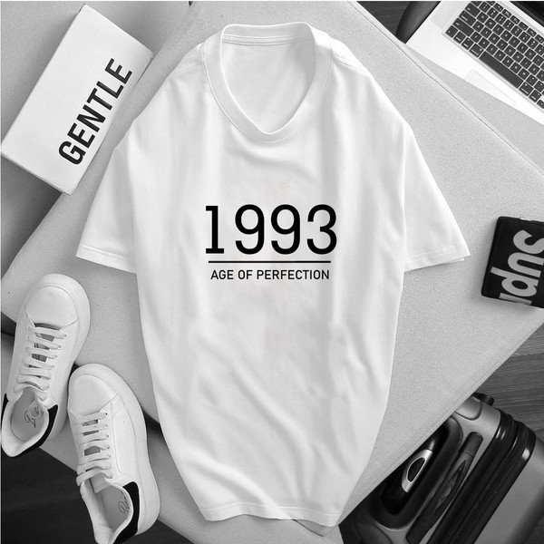 Áo phông màu TRẮNG in năm sinh 1990,1991,1992,1993,1994  [FREESHIP] Áo unisex,vải cotton xịn