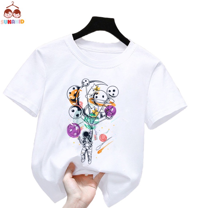 (giá sỉ ) Áo thun trẻ em phi hành gia bóng cười Bé trai và gái.áo cho bé từ 6kg-30kg.AL60.