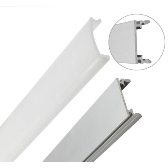 Bộ nhôm dùng cho led thanh 1m (loại sịn)- combo 5 bộ
