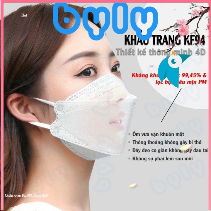 Túi 10 cái khẩu trang AK Mask KF94 Hàn Quốc chống bụi mịn và kháng khuẩn