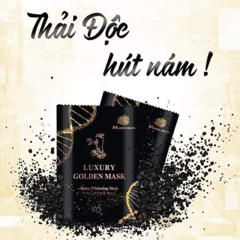 Gói Lẻ 13g Mặt Nạ Thải Độc Hút Chì Cấy Trắng LUXURY GOLDEN MASK MAGIC SKIN