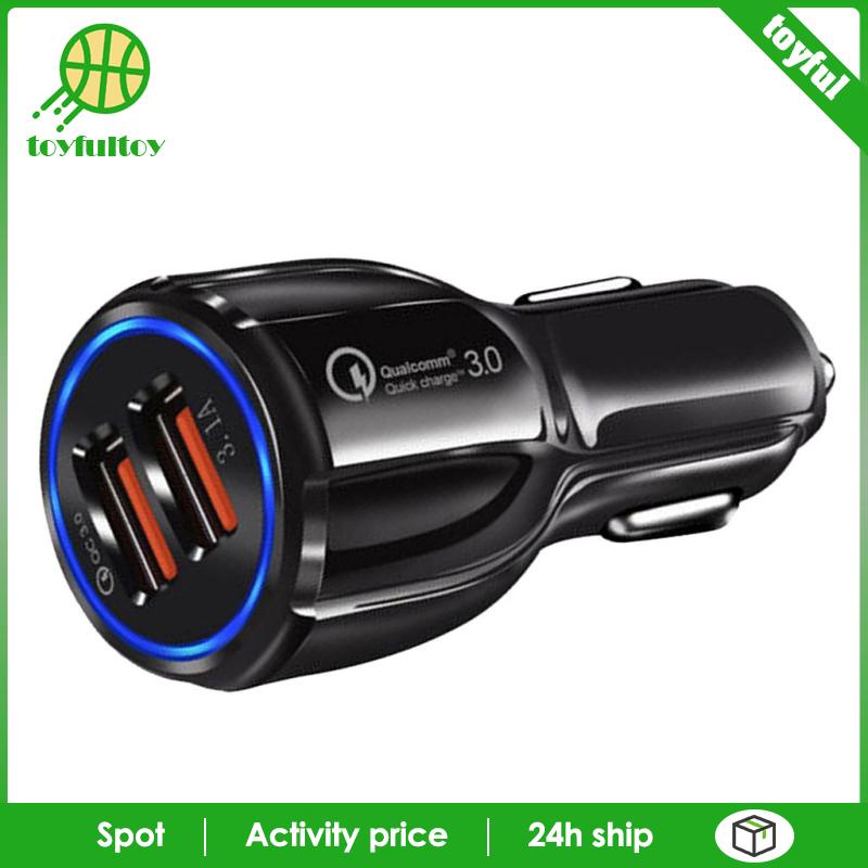 Cục Sạc USB Kép 5V 3.1A Màu Đen Chuyên Dụng Cho Xe Hơi Xe Máy