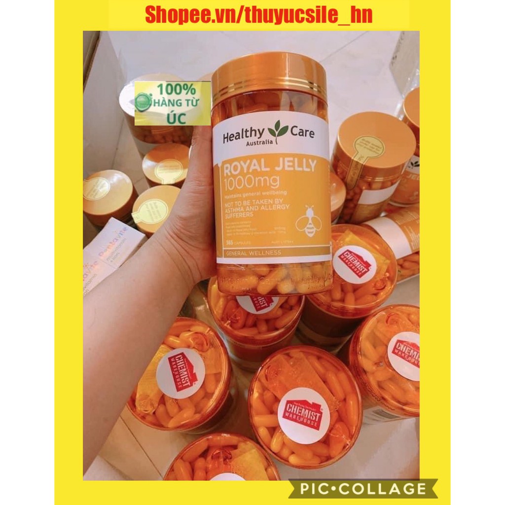 Viên uống sữa ong chúa đẹp da làm chậm lão hóa Healthy Care Royal Jelly 365 viên