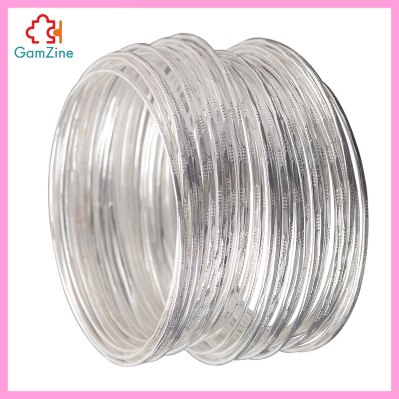 Set 50 vòng tay hợp kim màu bạc phong cách Ấn Độ cho nữ