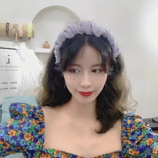 Cài tóc nữ lụa 1 màu nhún - Băng đô tóc trơn màu paste - Maben