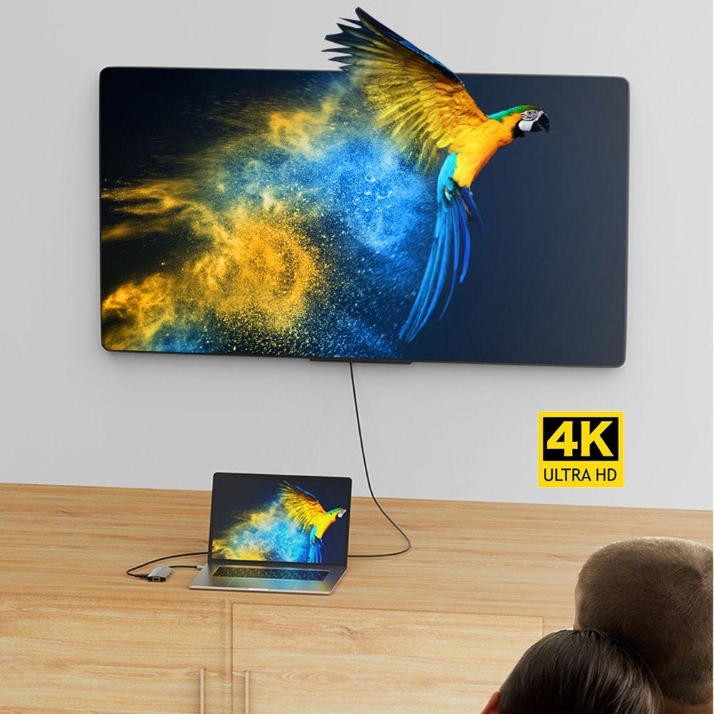 BEBETTERM Bộ Chia Cổng Sạc USB Loại C 4K HDMI 6 Trong 1 Cho Laptop PC