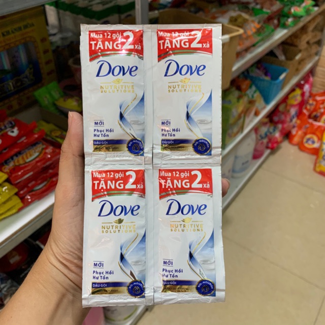 Dầu gội/ xả DOVE Phục hồi hư tổn , dây 12 gói