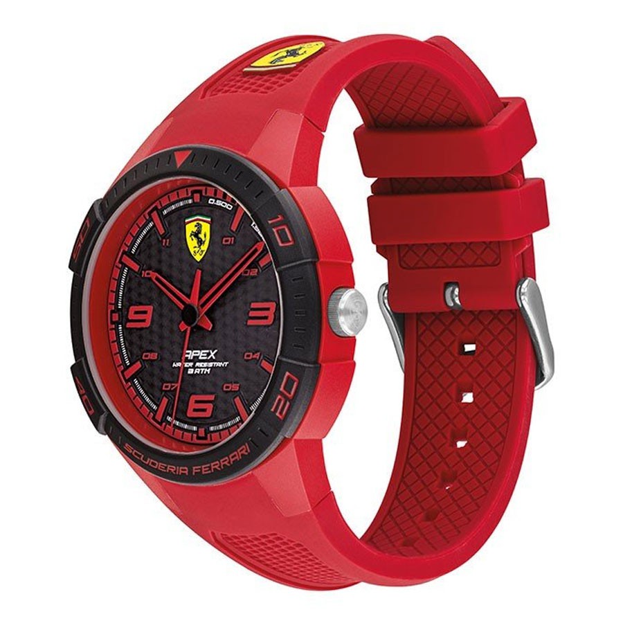 Đồng Hồ Ferrari Nam Dây Cao Su Pin-Quartz 0830748 - Mặt Đen (44mm)