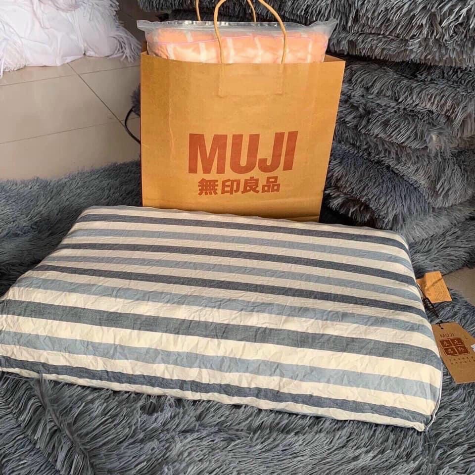 [VÔ ĐỊCH RẺ] Gối cao su non Muji Nhật Bản đầy đủ tem tag chống đau mỏi vai gáy - 100% cao su thiên nhiên