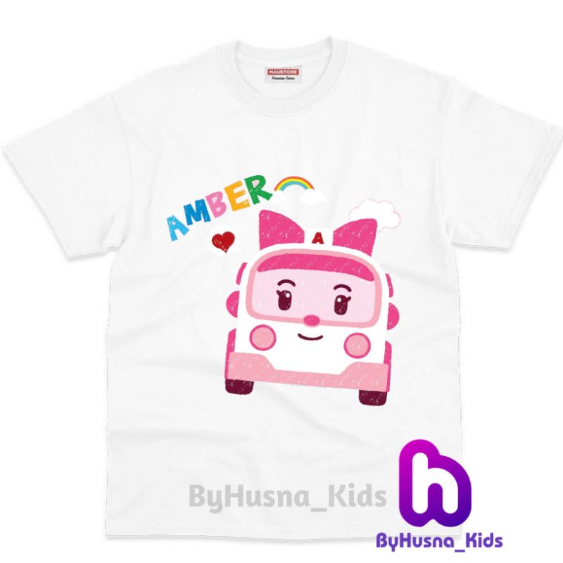 Áo thun cho bé trai và bé gái in hình hoạt hình ROBOCAR POLI dễ thương, chất liệu cotton mềm mịn thoáng mát NTShirt 12