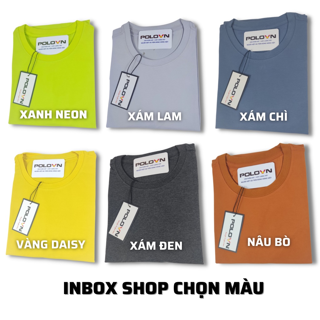 Áo thun nam cổ tròn Cotton Compact Premium POLOVIETNAM - 27 màu , vải mềm mịn dày dặn , form regular fit , không xù lông | BigBuy360 - bigbuy360.vn