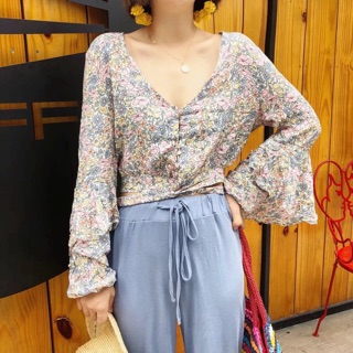 Áo croptop tay bèo hàng Trung Quốc xuất khẩu giá rẻ (HÀNG CÓ SẴN giá thanh lý)