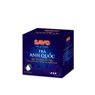 Trà SAVO Anh Quốc (English Breakfast) - Hộp 12 Túi x 3g (Pyramid)