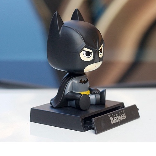 Mô hình Bat man DC chibi lắc đầu cute, Figure biệt đội siêu anh hùng, Avengers Marver, siêu nhân trang trí ô tô để bàn
