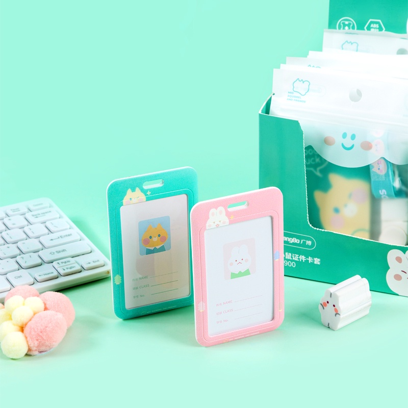 Bộ mặt thẻ dọc + dây cute  GuangBo 11x3.8x0.3 cm - 1 chiếc  - 2 màu Mio Squirrel đáng yêu H05900